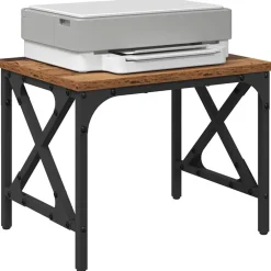 Elektronica*vidaXL Printerstand Verstelbaar 40 x 30 x 31 cm Bewerkt hout Oud hout