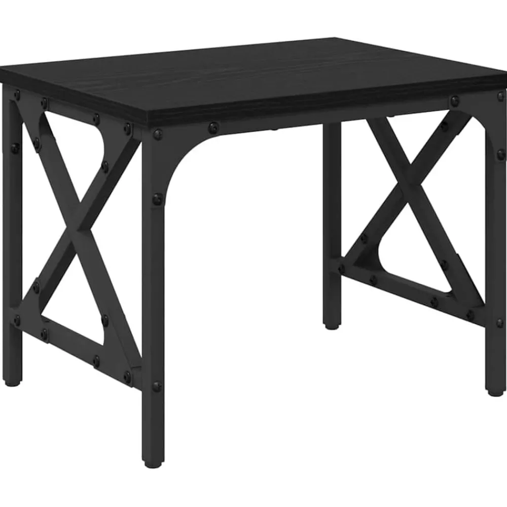 Elektronica*vidaXL Printerstand 40 x 30 x 31 cm Bewerkt hout Zwart eiken