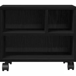 Elektronica*vidaXL Printerstand 41 x 32 x 34,5 cm Bewerkt hout Zwart eiken