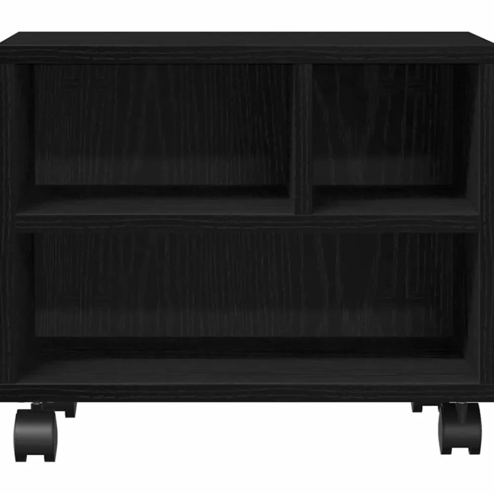 Elektronica*vidaXL Printerstand 41 x 32 x 34,5 cm Bewerkt hout Zwart eiken