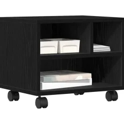 Elektronica*vidaXL Printerstand 41 x 32 x 34,5 cm Bewerkt hout Zwart eiken