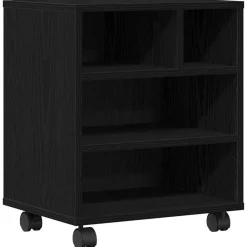 Elektronica*vidaXL Printerstand 41 x 32 x 48 cm Bewerkt hout Zwart eiken