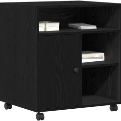 Elektronica*vidaXL Printerstand 60 x 50 x 67 cm Bewerkt hout Zwart eiken