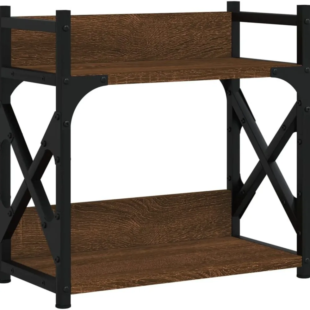 Printerstandaard 2-laags 40x20x40 cm bewerkt hout bruineiken>vidaXL Clearance