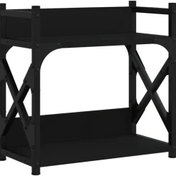 Elektronica*vidaXL Printerstandaard 2-laags 40x20x40 cm bewerkt hout Zwart