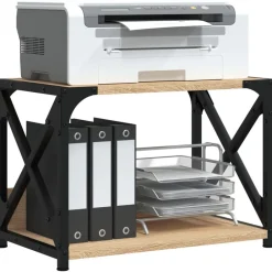Elektronica*vidaXL Printerstandaard 44x26x31,5 cm bewerkt hout kleurig Sonoma eiken
