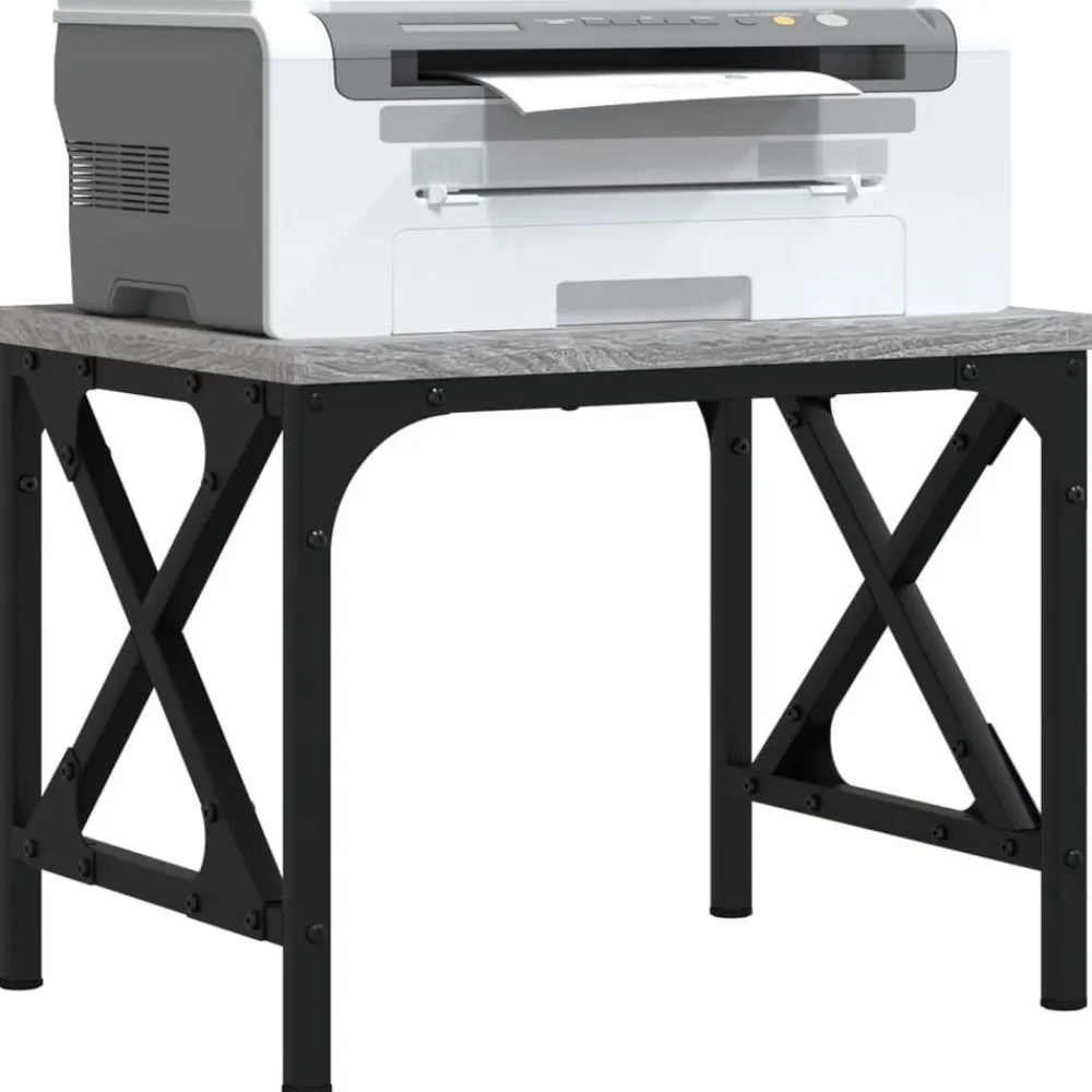 Elektronica*vidaXL Printerstandaard 40x30x31 cm bewerkt hout eiken Grijs sonoma