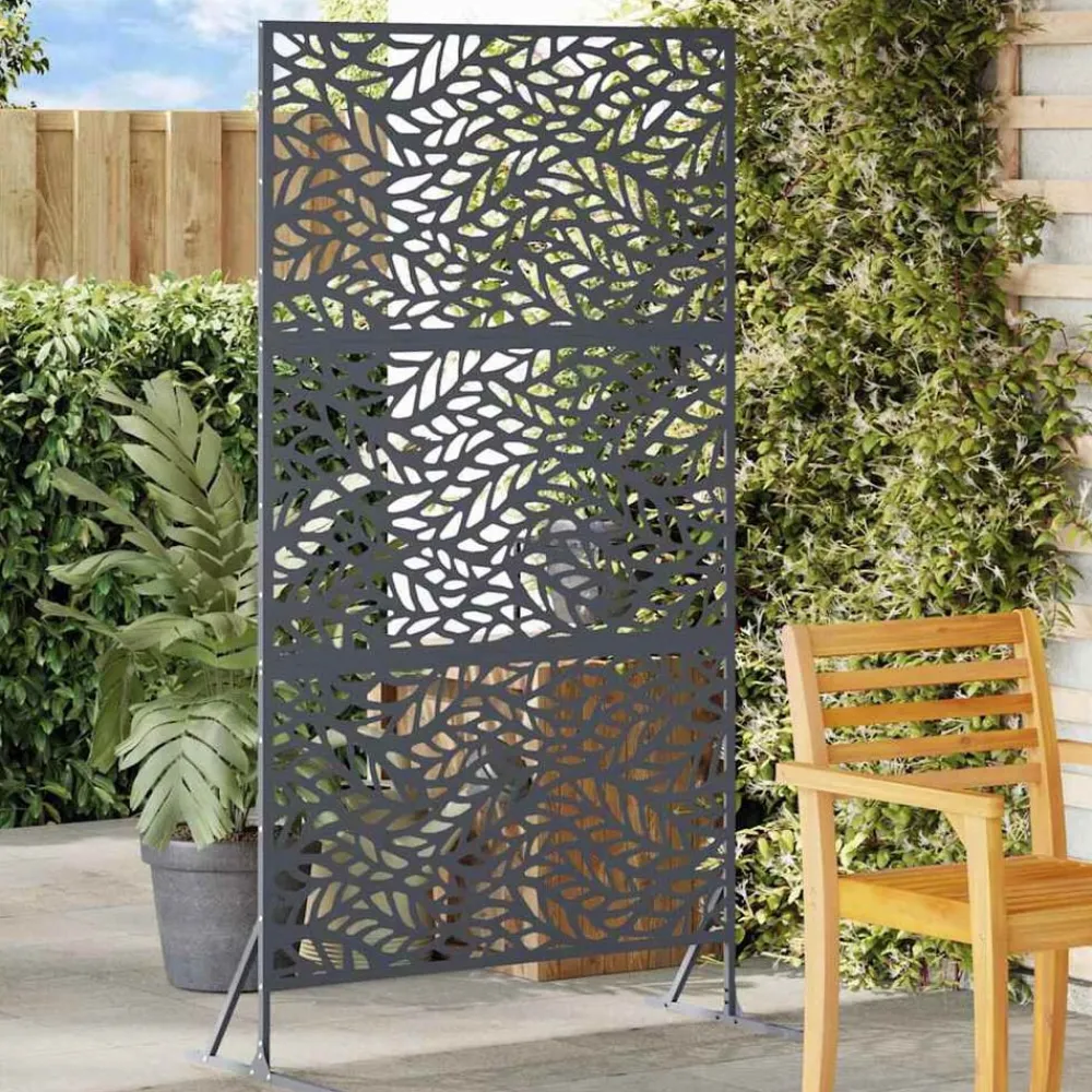 Tuinafscheidingen*vidaXL Privacyscherm Antraciet 100 x 50 x 180 cm Staal Antracietkleurig