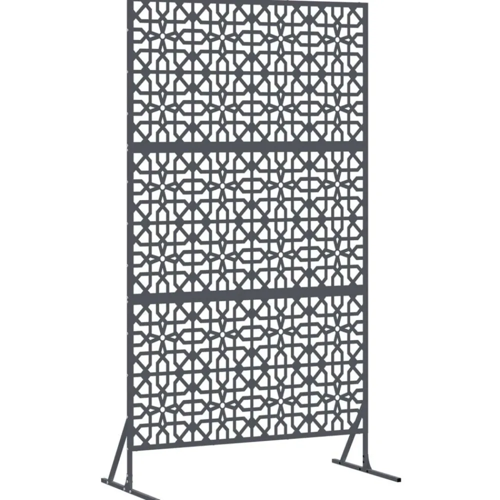 Tuinafscheidingen*vidaXL Privacyscherm Antraciet 100 x 50 x 180 cm Staal Antracietkleurig