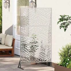 Tuinafscheidingen*vidaXL Privacyscherm Grijs 100 x 50 x 180 cm Staal Roestvrij staal
