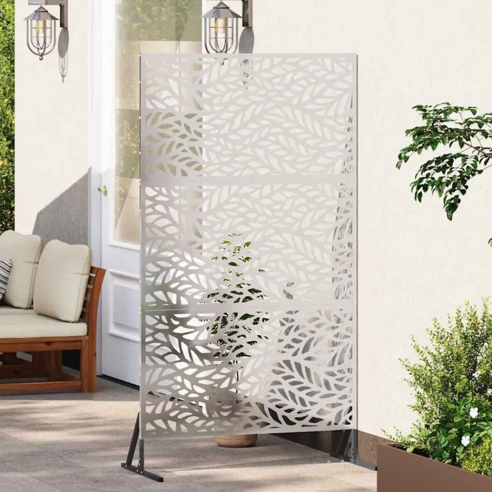 Tuinafscheidingen*vidaXL Privacyscherm Grijs 100 x 50 x 180 cm Staal Roestvrij staal