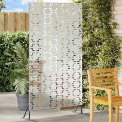 Tuinafscheidingen*vidaXL Privacyscherm Grijs 100 x 50 x 180 cm Staal Gegalvaniseerd staal