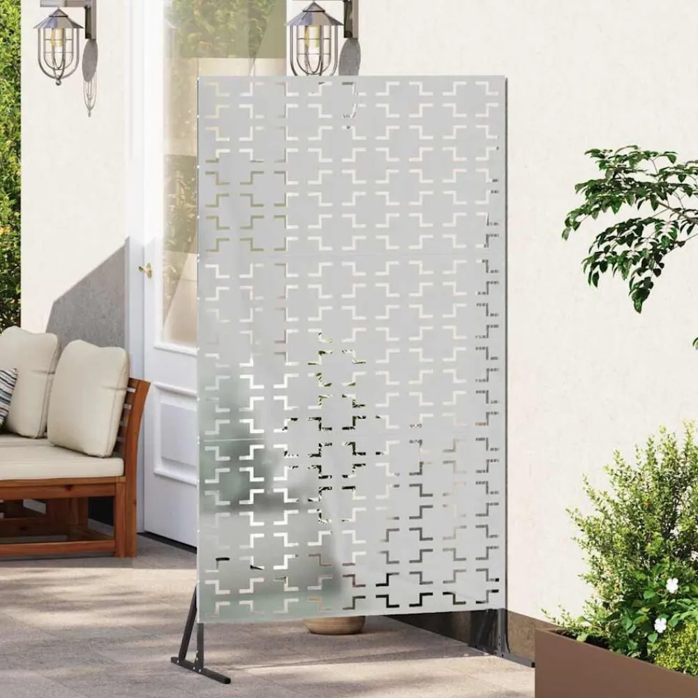 Tuinafscheidingen*vidaXL Privacyscherm Grijs 100 x 50 x 180 cm Staal Gegalvaniseerd staal