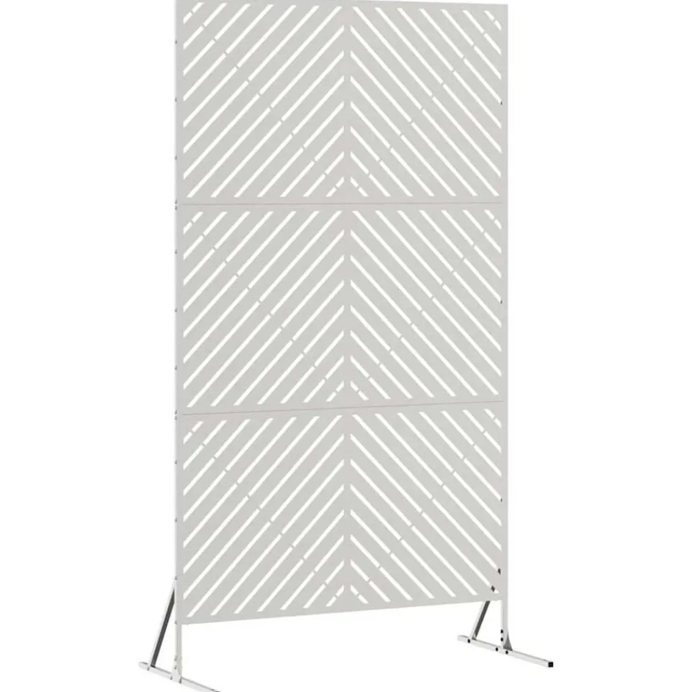 Tuinafscheidingen*vidaXL Privacyscherm Grijs 100 x 50 x 180 cm Staal Roestvrij staal