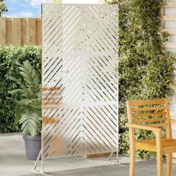 Tuinafscheidingen*vidaXL Privacyscherm Grijs 100 x 50 x 180 cm Staal Roestvrij staal