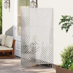 Tuinafscheidingen*vidaXL Privacyscherm Grijs 100 x 50 x 180 cm Staal Roestvrij staal