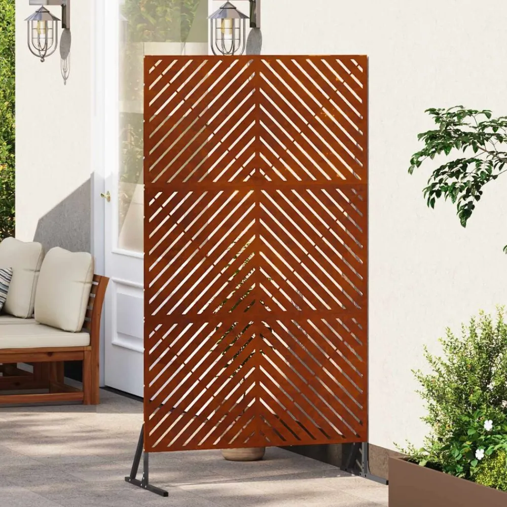 Tuinafscheidingen*vidaXL Privacyscherm Grijs 100 x 50 x 180 cm Staal Cortenstaal