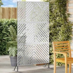 Tuinafscheidingen*vidaXL Privacyscherm Grijs 100 x 50 x 180 cm Staal Gegalvaniseerd staal