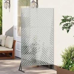 Tuinafscheidingen*vidaXL Privacyscherm Grijs 100 x 50 x 180 cm Staal Gegalvaniseerd staal
