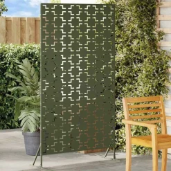 Tuinafscheidingen*vidaXL Privacyscherm 100 x 50 x 180 cm Staal Olijfgroen
