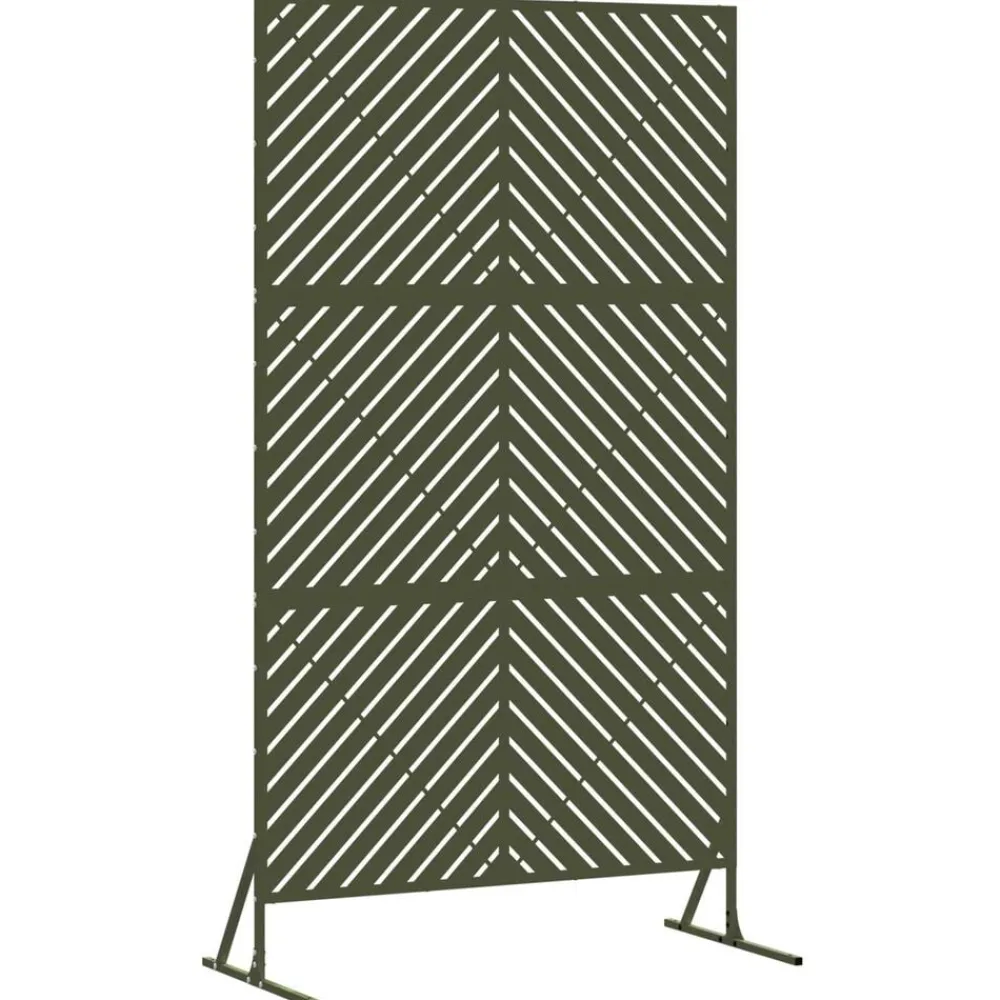 Tuinafscheidingen*vidaXL Privacyscherm 100 x 50 x 180 cm Staal Olijfgroen