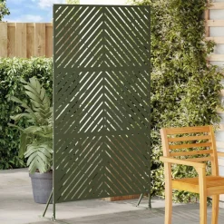 Tuinafscheidingen*vidaXL Privacyscherm 100 x 50 x 180 cm Staal Olijfgroen