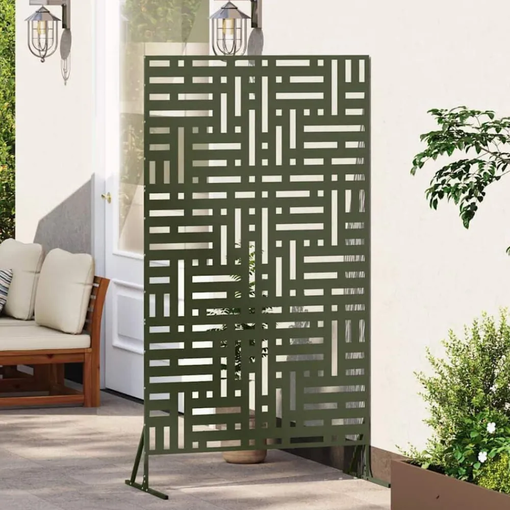 Tuinafscheidingen*vidaXL Privacyscherm 100 x 50 x 180 cm Staal Olijfgroen