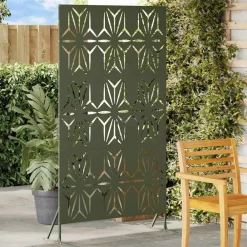 Tuinafscheidingen*vidaXL Privacyscherm 100 x 50 x 180 cm Staal Olijfgroen