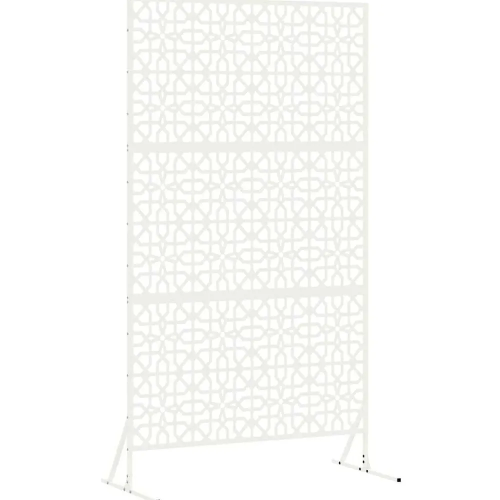 Tuinafscheidingen*vidaXL Privacyscherm 100 x 50 x 180 cm Staal Wit