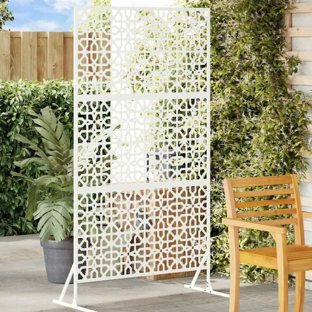Tuinafscheidingen*vidaXL Privacyscherm 100 x 50 x 180 cm Staal Wit