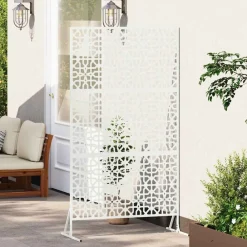 Tuinafscheidingen*vidaXL Privacyscherm 100 x 50 x 180 cm Staal Wit