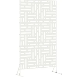 Tuinafscheidingen*vidaXL Privacyscherm 100 x 50 x 180 cm Staal Wit