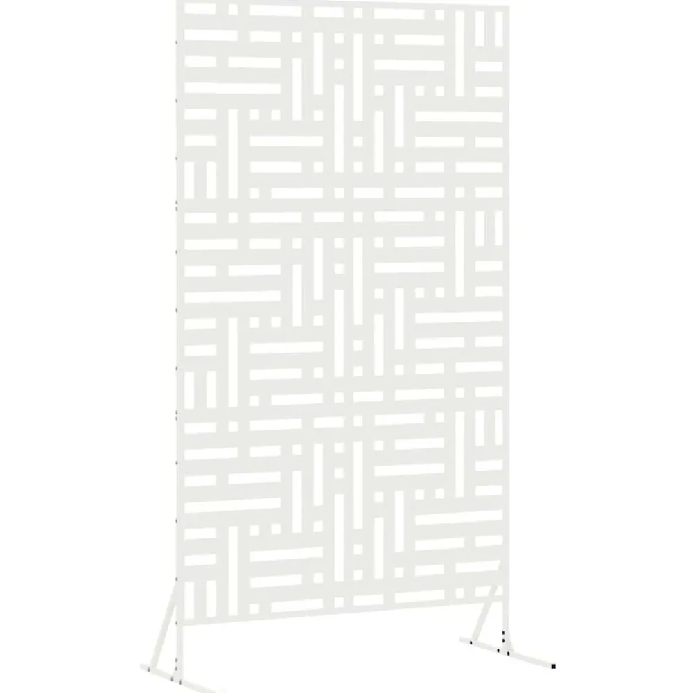 Tuinafscheidingen*vidaXL Privacyscherm 100 x 50 x 180 cm Staal Wit