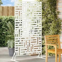 Tuinafscheidingen*vidaXL Privacyscherm 100 x 50 x 180 cm Staal Wit