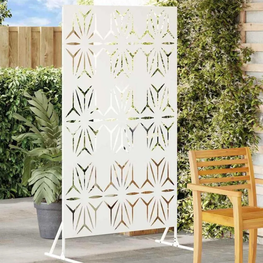 Tuinafscheidingen*vidaXL Privacyscherm 100 x 50 x 180 cm Staal Wit