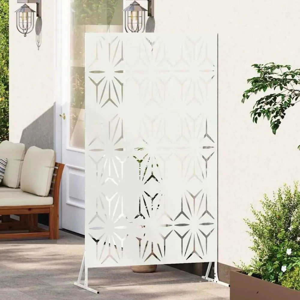 Tuinafscheidingen*vidaXL Privacyscherm 100 x 50 x 180 cm Staal Wit