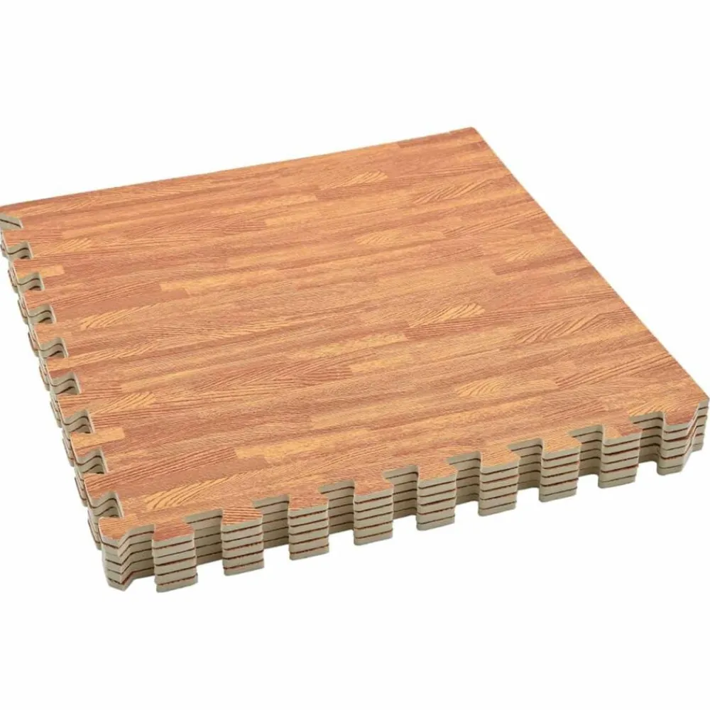 Fitness*vidaXL Puzzel Oefenmatten 12 pcs Bruin 4,32 ㎡ EVA Schuim Hout