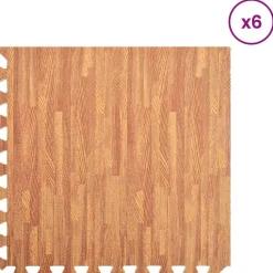 Fitness*vidaXL Puzzel Oefenmatten 12 pcs Bruin 4,32 ㎡ EVA Schuim Hout