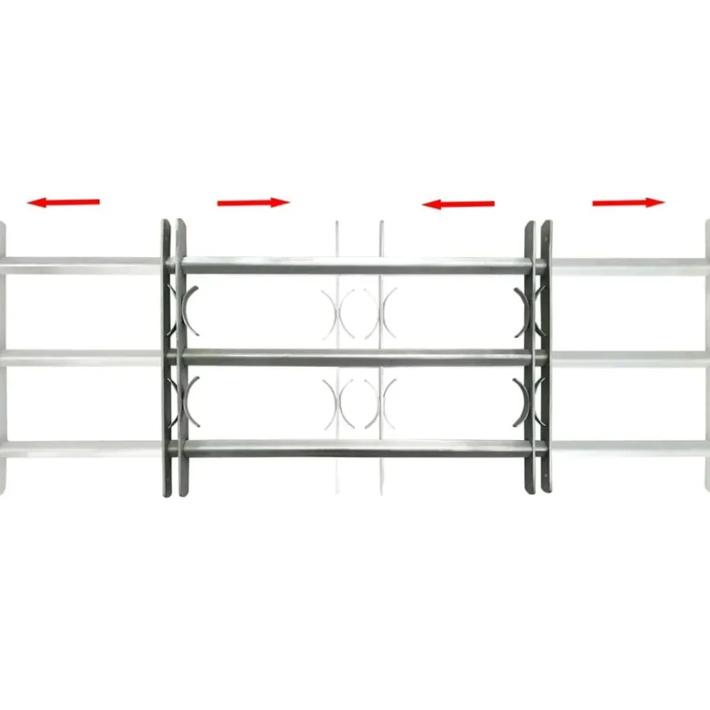 Bouwmaterialen*vidaXL Raambeveiliging verstelbaar met 3 dwarsstangen 700-1050 mm