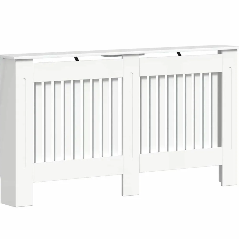 Huishoudaccessoires*vidaXL Radiatorafdekking 152 x 19 x 81,5 cm Bewerkt hout Hoogglans wit