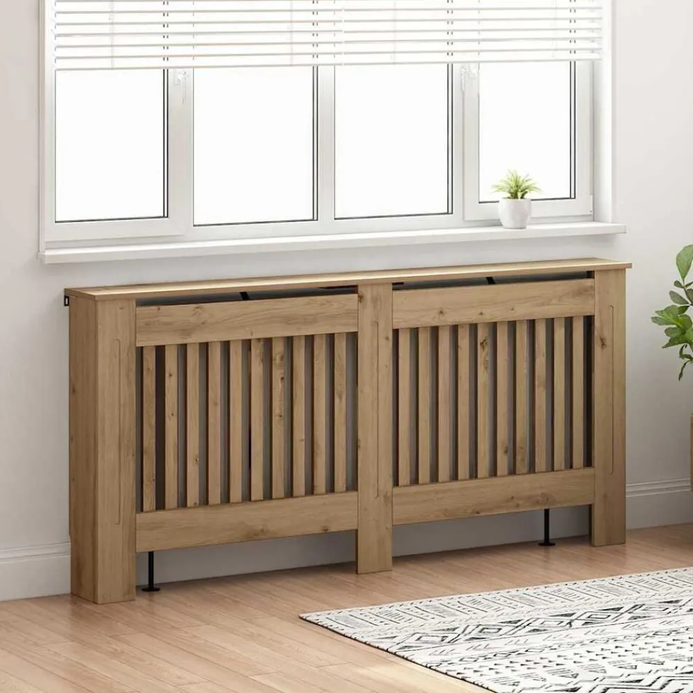 Huishoudaccessoires*vidaXL Radiatorafdekking Artisan Eiken 172 x 19 x 81,5 cm Bewerkt hout artisanaal eikenkleurig