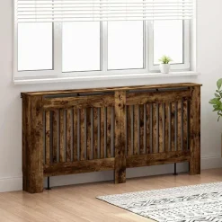 Huishoudaccessoires*vidaXL Radiatorafdekking 172 x 19 x 81,5 cm Bewerkt hout Gerookt eiken