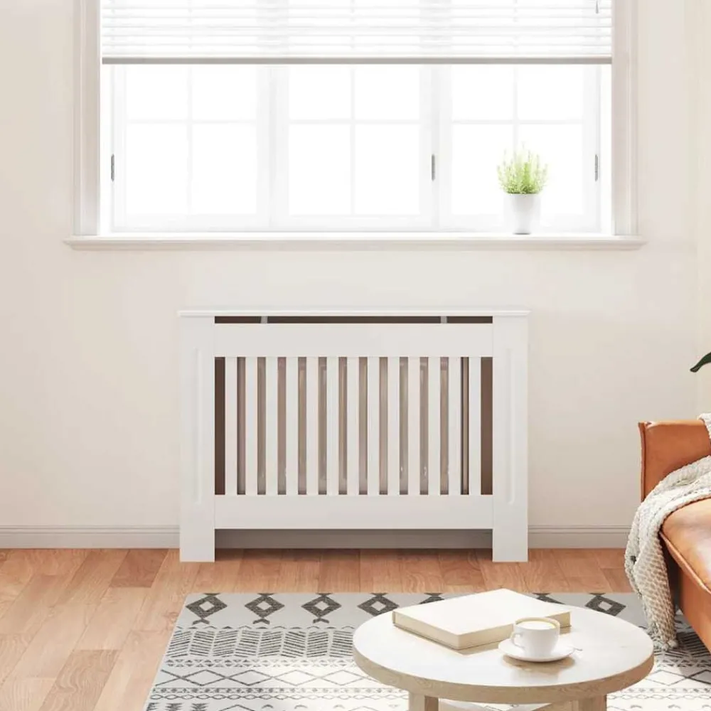 Huishoudaccessoires*vidaXL Radiatorombouw 112 cm MDF Wit