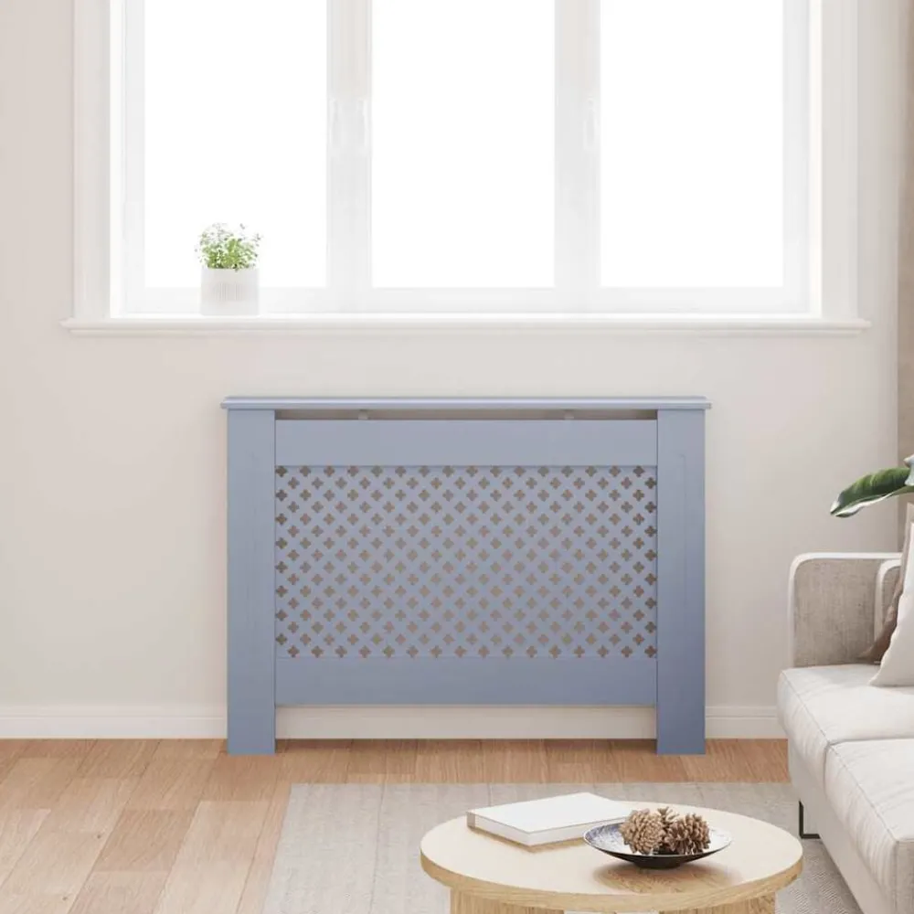 Huishoudaccessoires*vidaXL Radiatorombouw 112x19x81,5 cm MDF Antraciet