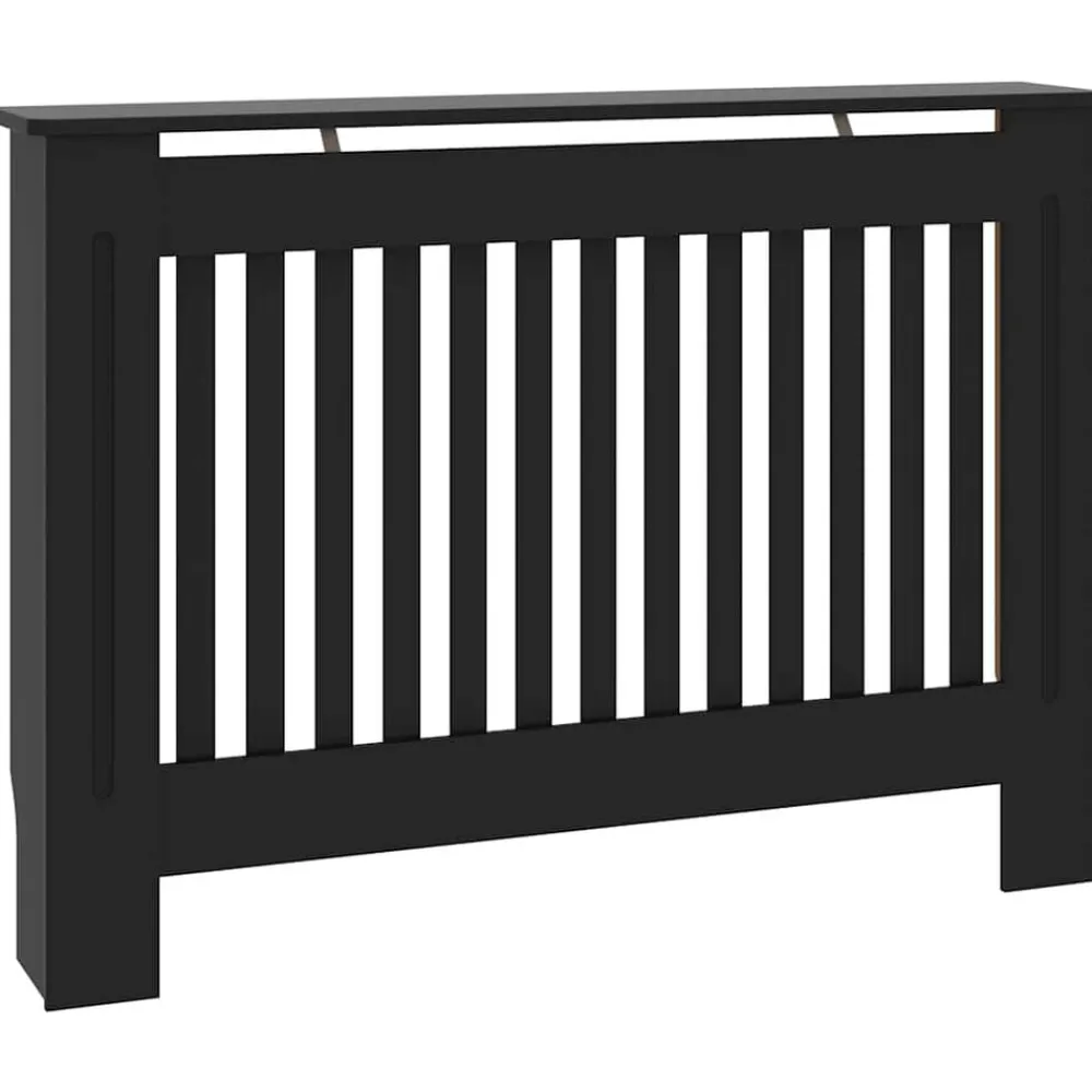 Huishoudaccessoires*vidaXL Radiatorombouw 112x19x81,5 cm MDF Zwart