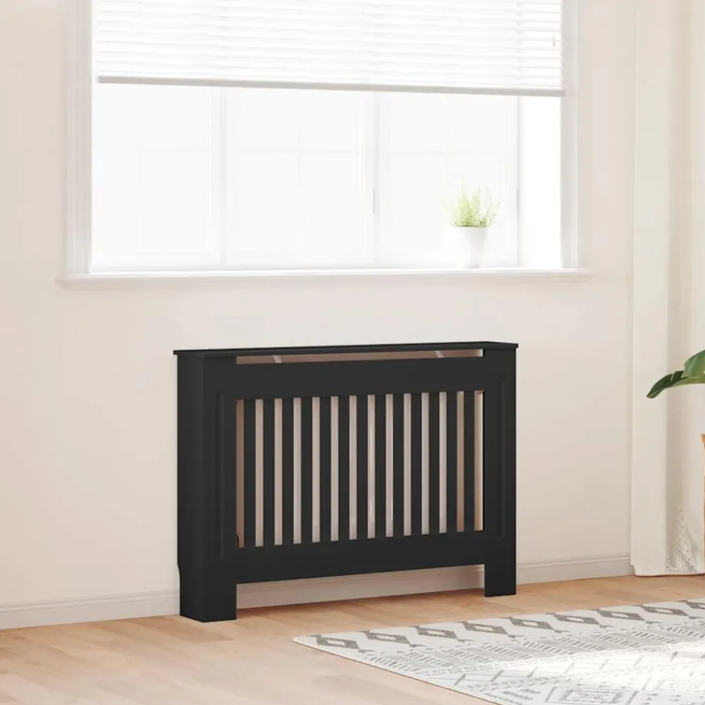 Huishoudaccessoires*vidaXL Radiatorombouw 112x19x81,5 cm MDF Zwart