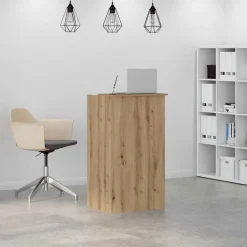Kantoormeubelen*vidaXL Receptiebalie 55x50x103,5 cm bewerkt hout artisanaal eikenkleur artisanaal eikenkleurig