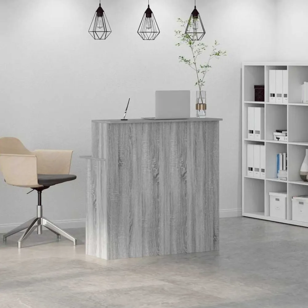 Kantoormeubelen*vidaXL Receptiebalie 100x50x103,5 cm bewerkt hout eiken Grijs sonoma