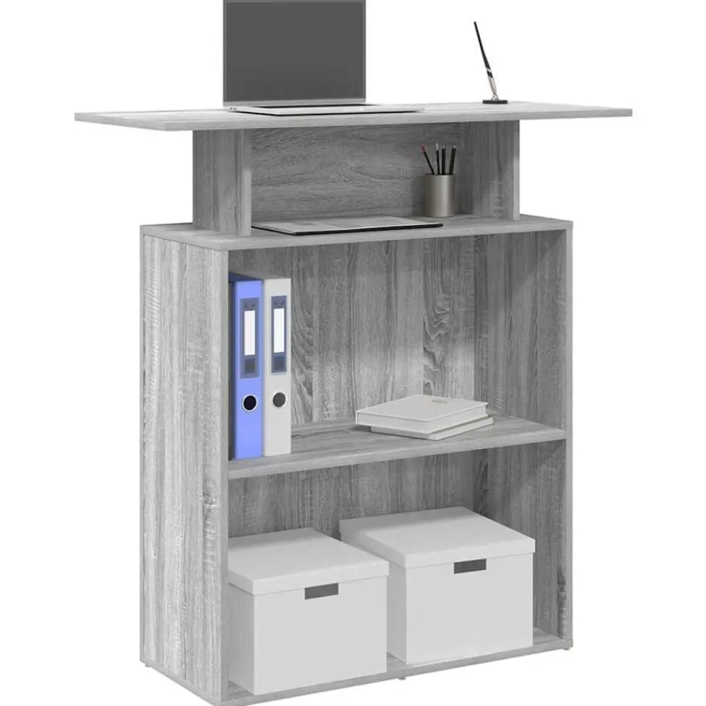 Receptiebalie 100x40x104 cm bewerkt hout eiken>vidaXL New