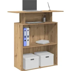 Receptiebalie 100x40x104 cm bewerkt hout artisanaal eikenkleur>vidaXL Clearance